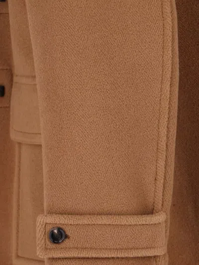 Bottega Veneta Hooded Jacket With Textured Fabric And Pockets In Brown