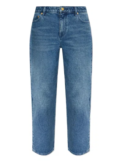 Michael Kors Denim Trousers With Belt Loops And Metal Rivets In Blue