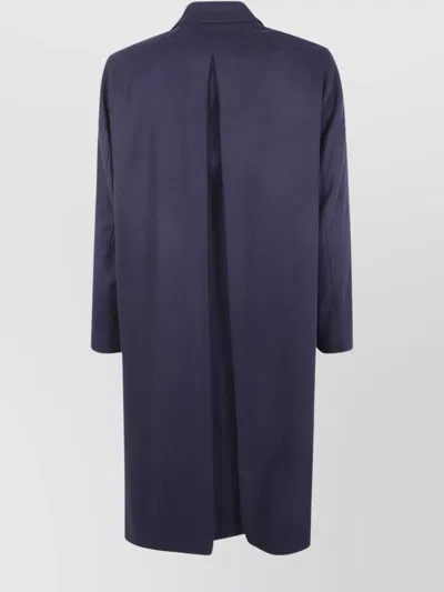 Boglioli Long Sleeve Coat With Notched Lapel And Vent In Blue