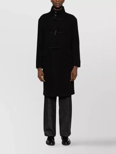 Tagliatore Toggle-front Wool Coat In Black