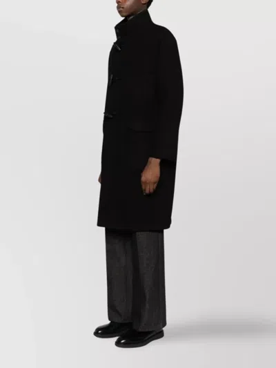 Tagliatore Toggle-front Wool Coat In Black