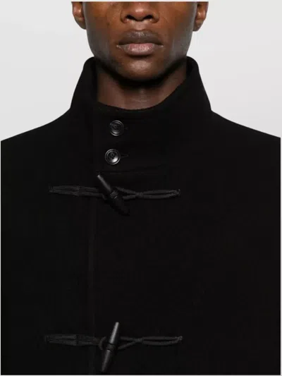 Tagliatore Toggle-front Wool Coat In Black
