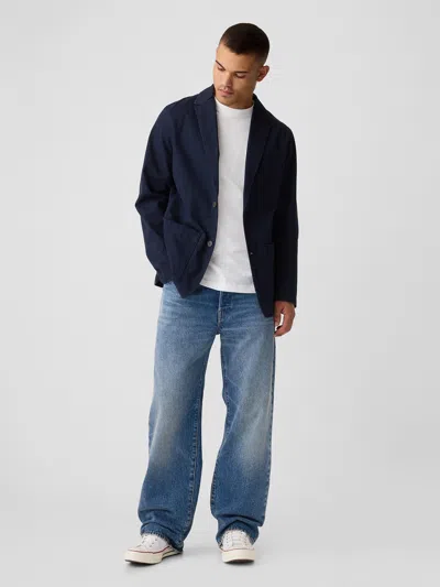 Gap Factory Twill Blazer In Blue