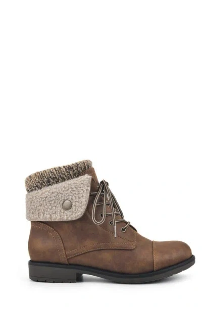 Cliffs By White Mountain Duena Faux Shearling Trimmed Hiking Boot In Brown
