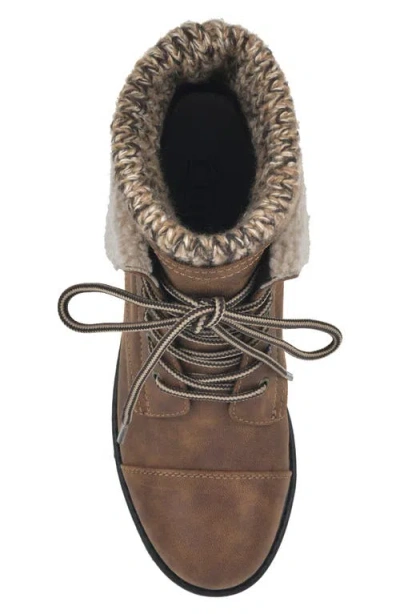 Cliffs By White Mountain Duena Faux Shearling Trimmed Hiking Boot In Brown