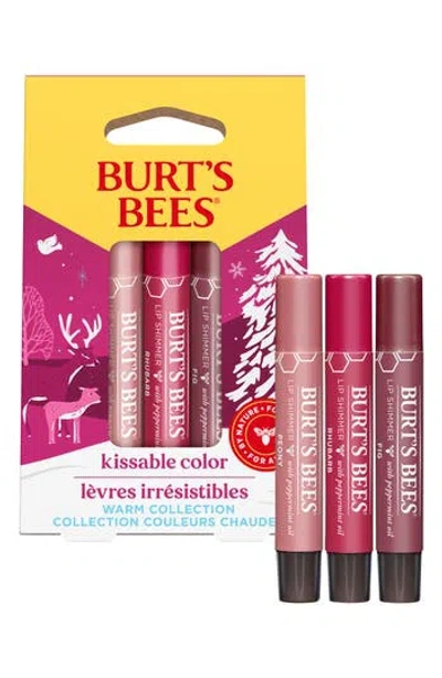 Burt's Bees Kissable Color Warm Collection 3-piece Lip Shimmer Gift Set In Multi