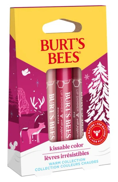 Burt's Bees Kissable Color Warm Collection 3-piece Lip Shimmer Gift Set In Multi
