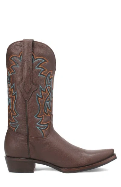 Dingo Gold Rush Pebbled Leather Cowboy Boot In Brown