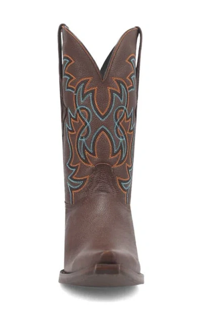 Dingo Gold Rush Pebbled Leather Cowboy Boot In Brown