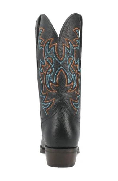 Dingo Gold Rush Pebbled Leather Cowboy Boot In Black