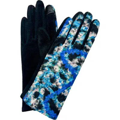 Marcus Adler Abstract Jersey Touchscreen Gloves In Blue