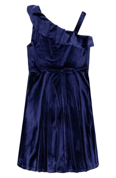 Speechless Kids' Embellished Velvet Party Dress In Blue