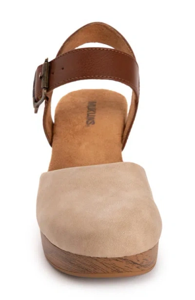 Muk Luks Merritt Strap Shoe Womens Round Closed Toe Cone Heel Pumps In Brown