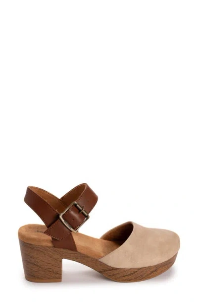 Muk Luks Merritt Strap Shoe Womens Round Closed Toe Cone Heel Pumps In Brown