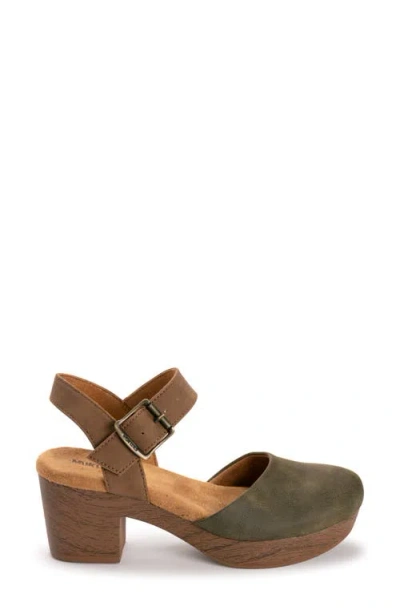 Muk Luks Merritt Strap Shoe Womens Round Closed Toe Cone Heel Pumps In Green