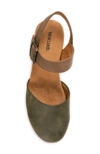 Muk Luks Merritt Strap Shoe Womens Round Closed Toe Cone Heel Pumps In Green