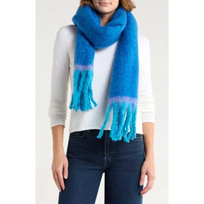 Steve Madden Colorblock Lofty Scarf In Blue