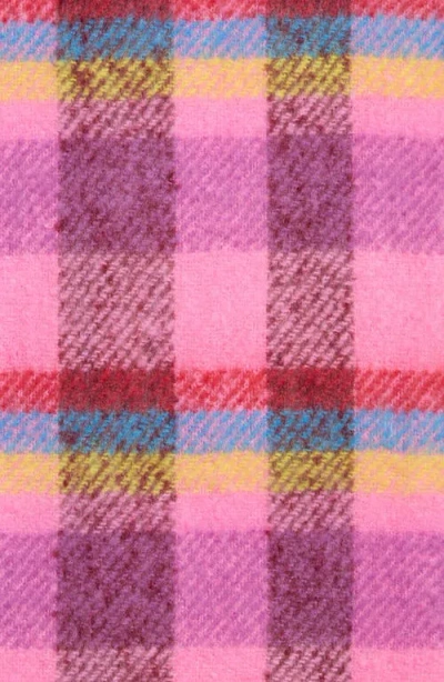 Steve Madden Stripe Plaid Scarf In Pink