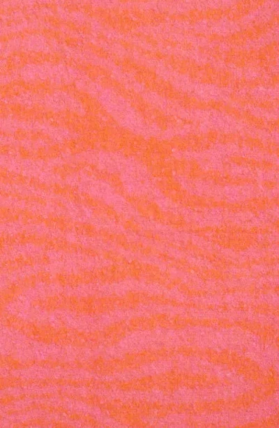 Steve Madden Lofty Zebra Print Scarf In Pink