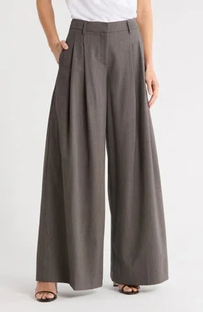 Twp Didi Stretch Wool Wide Leg Pants In Gray