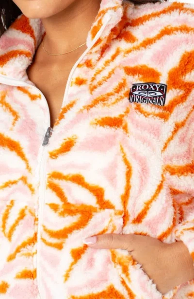 Roxy Cold Surf Print Fleece Jacket In Multi