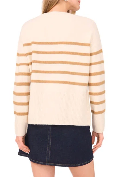 Vince Camuto Side Slit Stripe Sweater In Brown