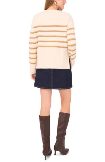 Vince Camuto Side Slit Stripe Sweater In Brown