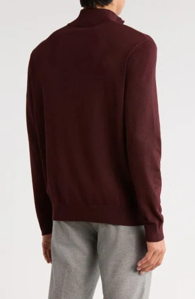 Tom Baine Solid Quarter Zip Pullover In Burgundy