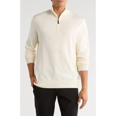 Tom Baine Solid Quarter Zip Pullover In White