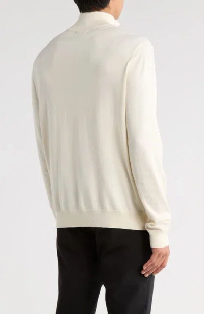 Tom Baine Solid Quarter Zip Pullover In White