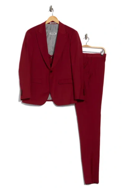 Zegarie Stretch 3-piece Suit In Red