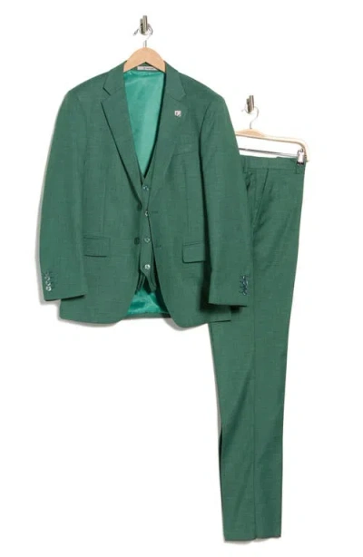 Zegarie Green Mélange 3-piece Suit In Green