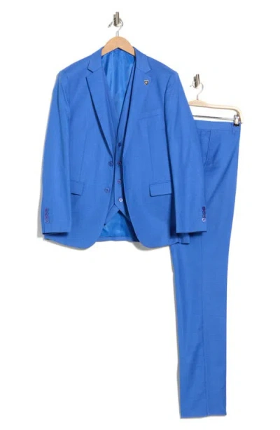 Zegarie Blue Pastel Mélange 3-piece Suit In Blue