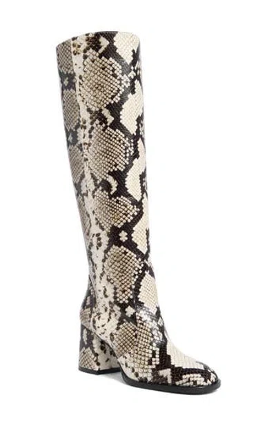 Stuart Weitzman Nola Snake-embossed Leather Knee-high Boot In Multi
