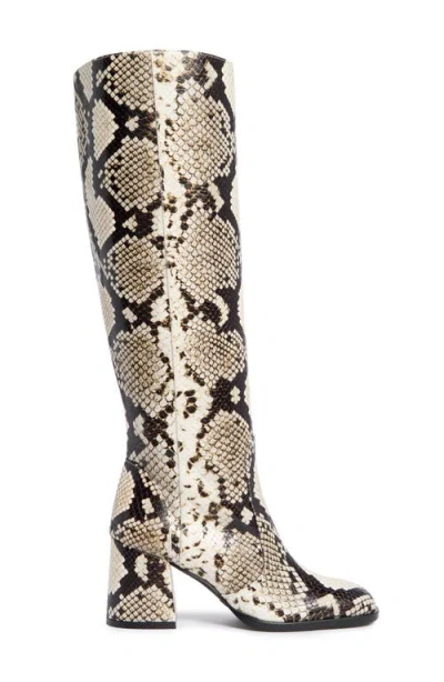 Stuart Weitzman Nola Snake-embossed Leather Knee-high Boot In Multi