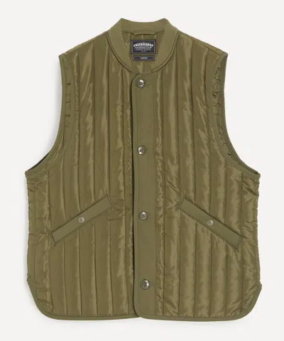 Frizmworks Mens Striped Quilted Mil Liner Gilet In Green