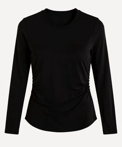 Farm Rio Women's Black Jersey Long-sleeve Blouse In Black
