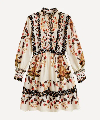 Farm Rio Berry Garden Cream Mini Dress Berry Garden Cream In Multi