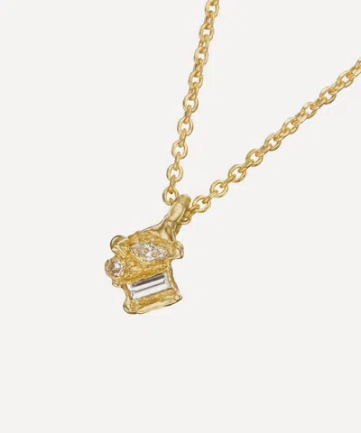 Ellis Mhairi Cameron 14ct Gold X Legacy Mixed Diamond Scatter Pendant Necklace I In Gold