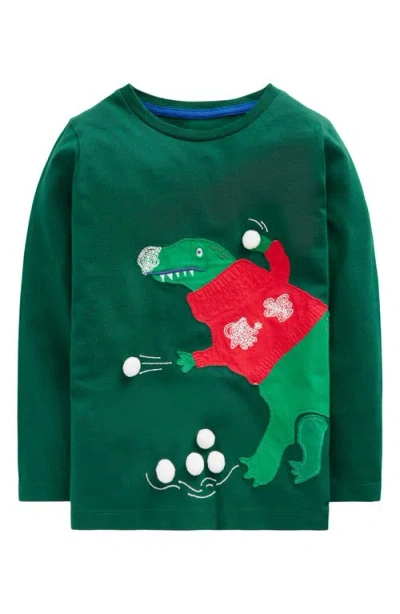 Mini Boden Kids' 3d Novelty Long Sleeve Cotton T-shirt In Green
