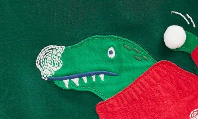 Mini Boden Kids' 3d Novelty Long Sleeve Cotton T-shirt In Green