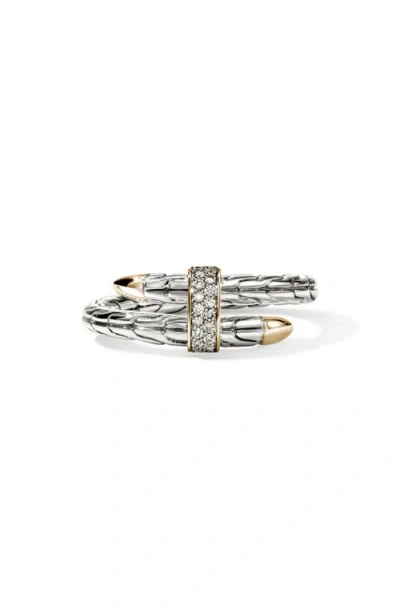 John Hardy Spear Flex Ring, Pavé In White