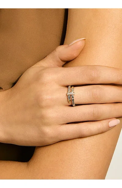 John Hardy Spear Flex Ring, Pavé In White