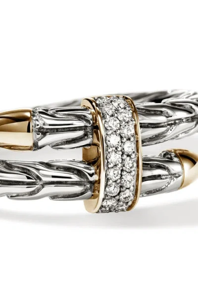 John Hardy Spear Flex Ring, Pavé In White