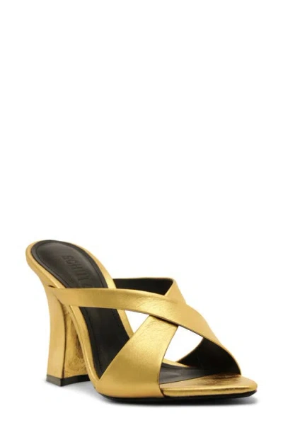 Schutz Glenda Mule Heel In Gold, Women's At Urban Outfitters In Gold