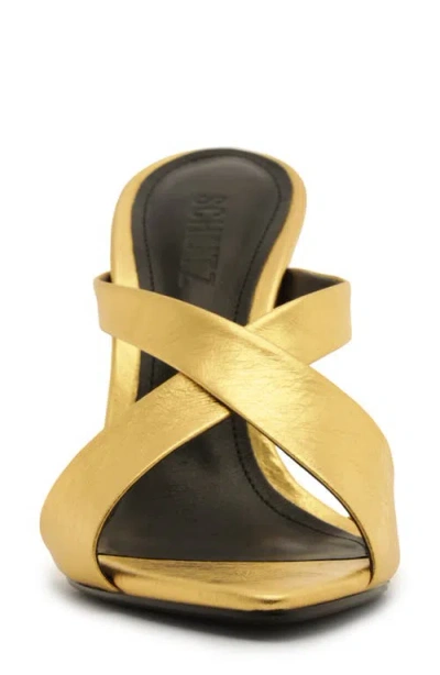 Schutz Glenda Mule Heel In Gold, Women's At Urban Outfitters In Gold