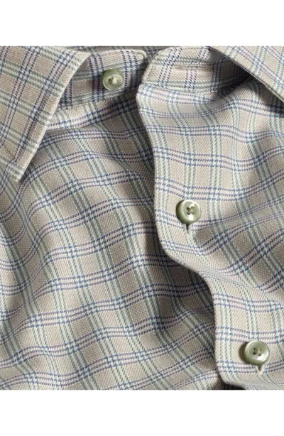 David Donahue Regular Fit Check Cotton & Cashmere Twill Dress Shirt In Multi