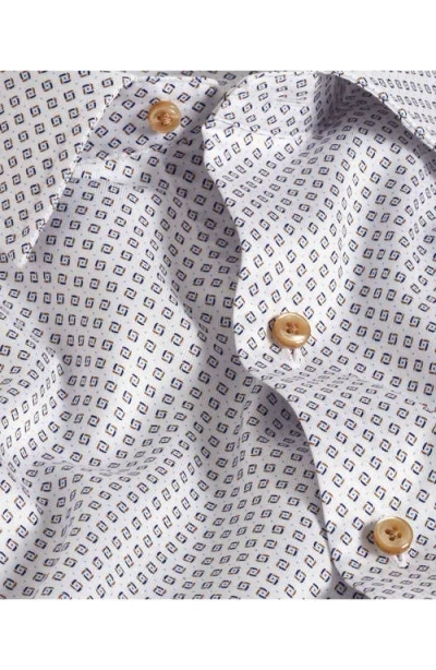 David Donahue Regular Fit Microgeometric Print Cotton Dobby Dress Shirt In Multi