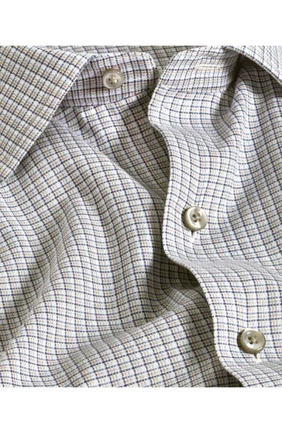 David Donahue Regular Fit Microcheck Cotton & Cashmere Twill Dress Shirt In Multi