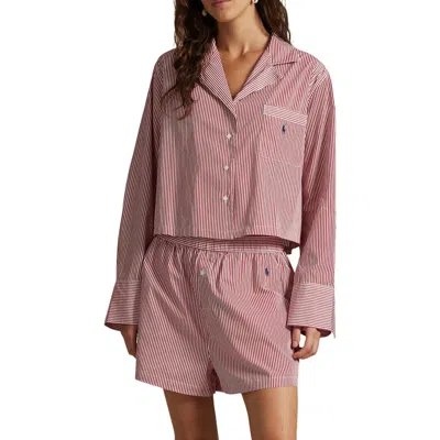 Polo Ralph Lauren Bailey Striped Pajama Set In Red